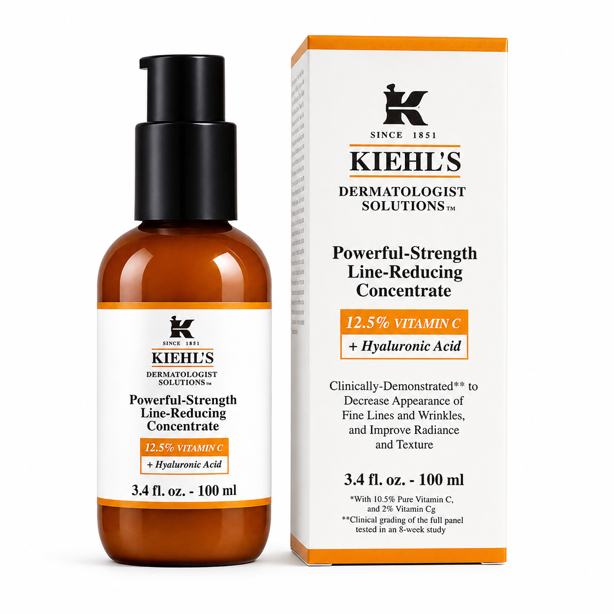 KIEHL'S Powerful Strength Line Reducing Concentrate Hyaluronic 3.4 oz / 100 ml