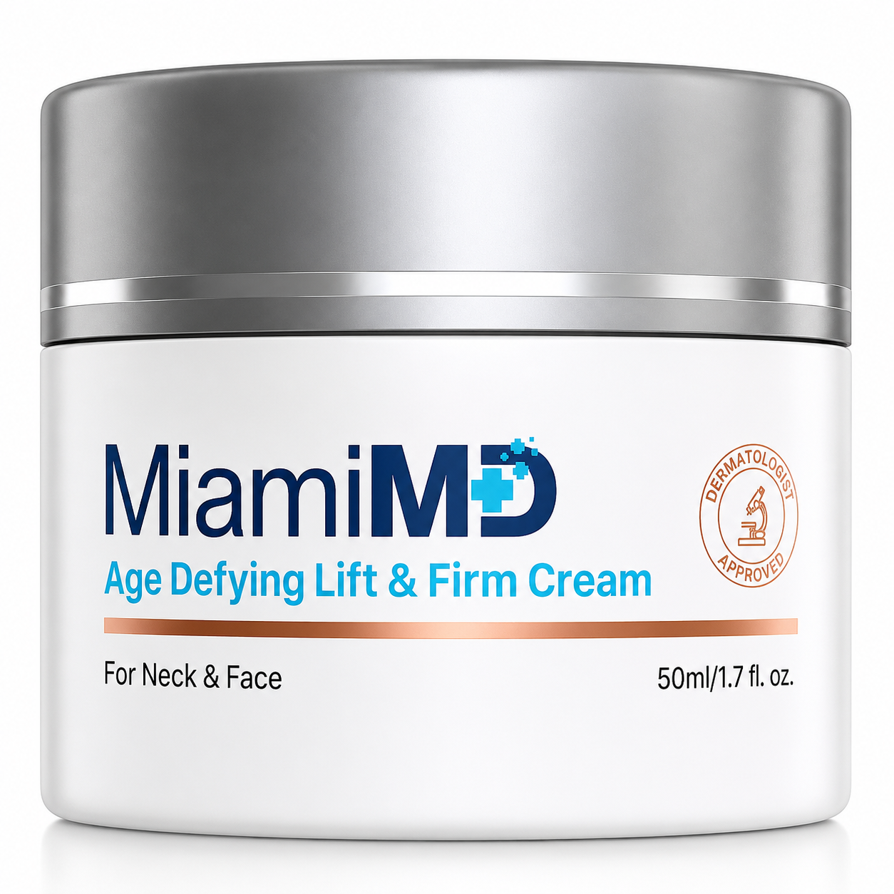 Miami MD Age Defying Lift & Firm Cream jar on a white background