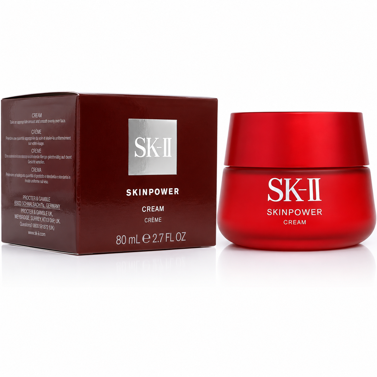 SK-II Skinpower Cream jar and box on a white background