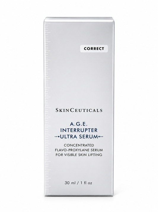 A tall, slim white rectangular box for SkinCeuticals A.G.