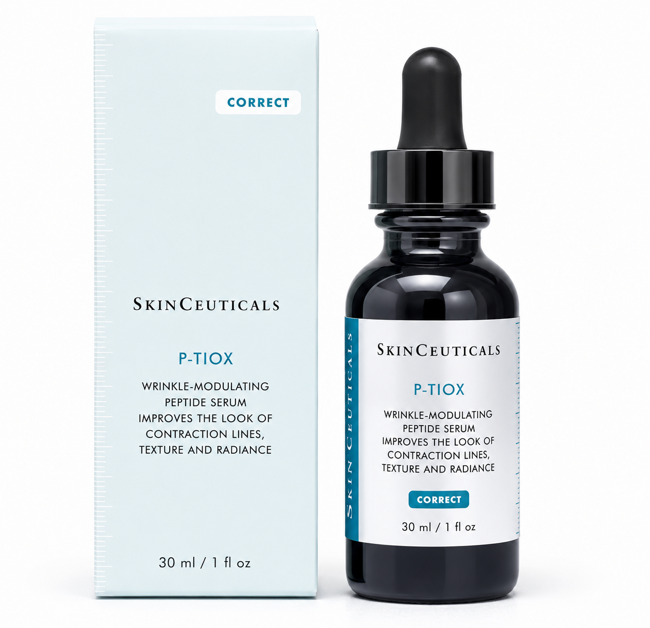 SkinCeuticals P-TIOX serum bottle and packaging on a white background